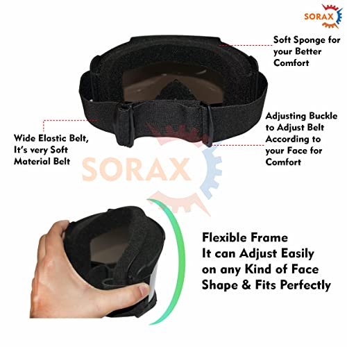SORAX 3 in 1 Detachable Mask with Foam face shield Protective Goggles for Bike Scooter Motorcycle (Clear Transparent) - Image 4