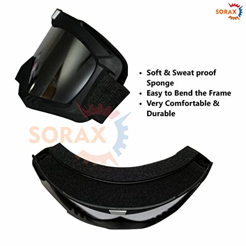 SORAX 3 in 1 Detachable Mask with Foam face shield Protective Goggles for Bike Scooter Motorcycle (Clear Transparent) - Image 3