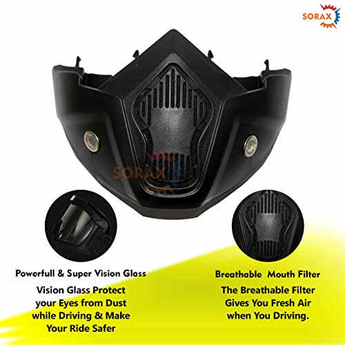 SORAX 3 in 1 Detachable Mask with Foam face shield Protective Goggles for Bike Scooter Motorcycle (Clear Transparent) - Image 5