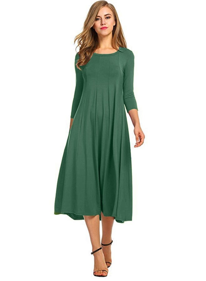 NIBEMINENT Women's 3/4 Sleeve A-line and Flare Midi Long Dress - Image 1