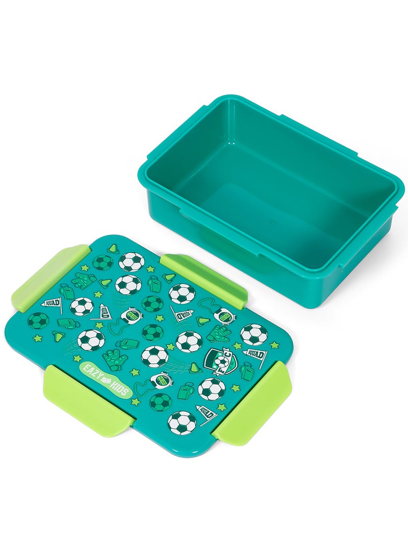 Eazy Kids 1, 2, 3, 4 Compartment Convertible Bento Lunch Box Soccer - Green 850Ml - Image 5