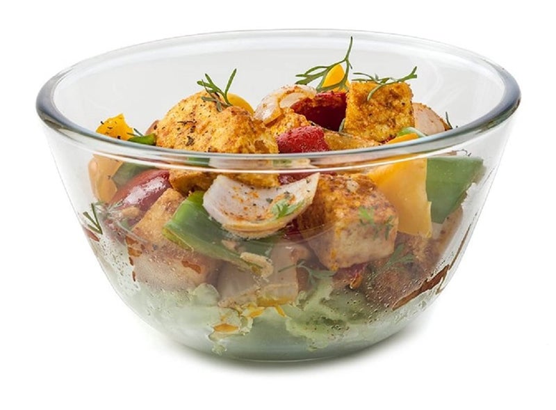 RAGYULA Borosilicate Glass Mixing Bowl and Serving Bowl Micro Wave Oven Safe 1000ml Set of 1 Piece Transparent Clear - Image 1