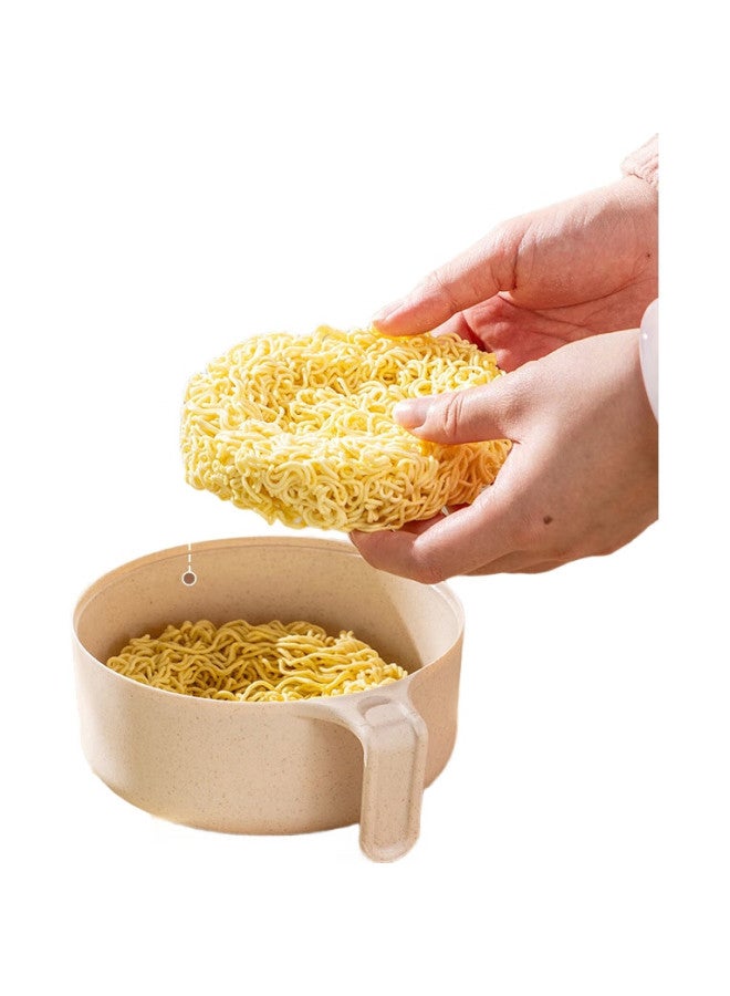Caizhi Noodle Bowl With Lid, Wheat Straw Student Lunchbox, Office Worker Bowl And Chopsticks, Tableware Set, 5-Piece Set, Cz6548 - Image 3