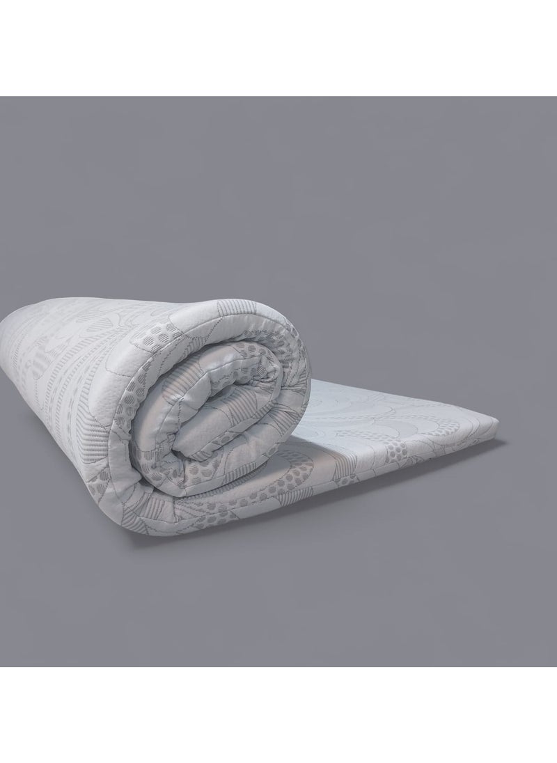 Sleep Comfort - Memory Foam (Visco) Mattress Topper 5cm Height with Removable Velvet Cover and Elastic Band on Corners, 100 x 200 cm - Image 1