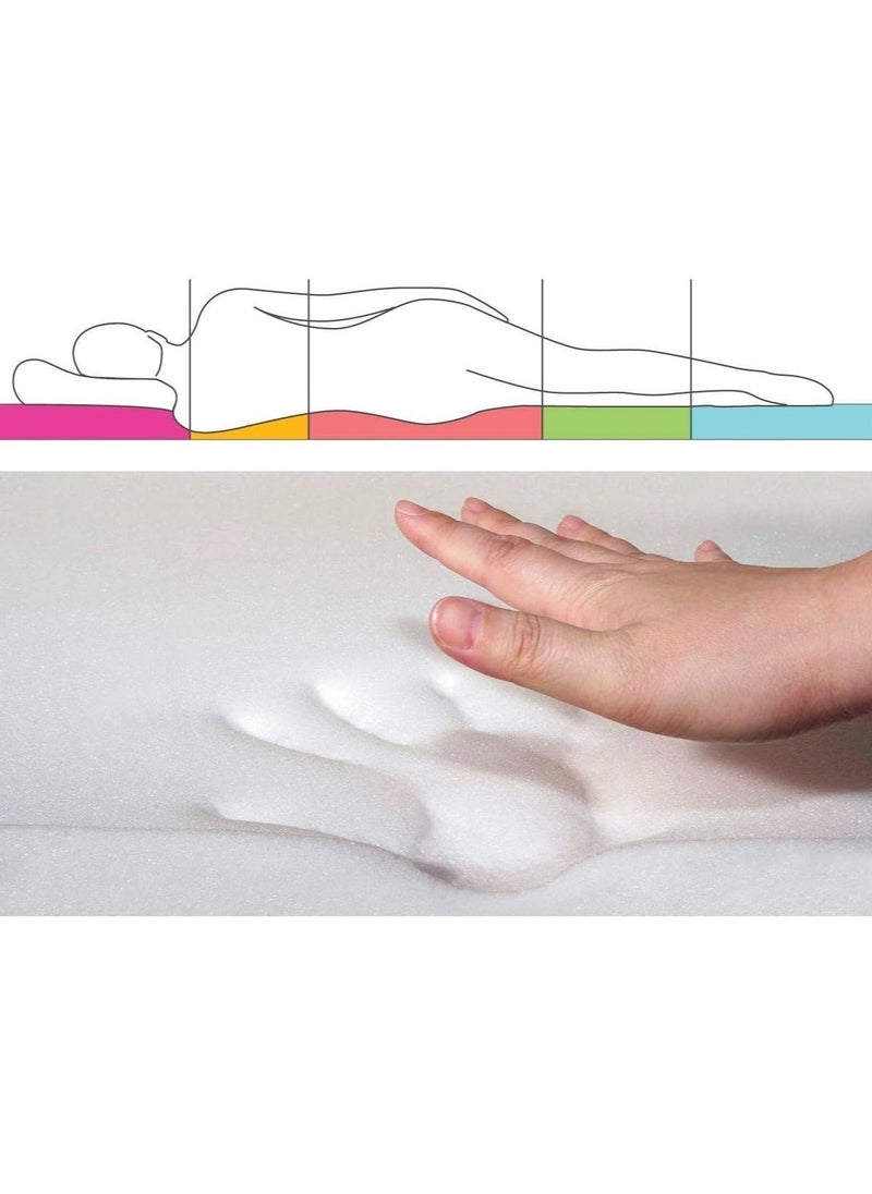 Sleep Comfort - Memory Foam (Visco) Mattress Topper 5cm Height with Removable Velvet Cover and Elastic Band on Corners, 100 x 200 cm - Image 1