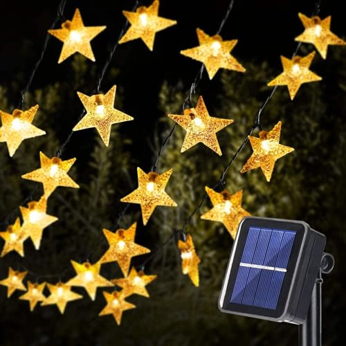 XERGY Solar Star Twinkle String Lights,30 Led 8 Modes Solar Powered Fairy Decorative Light Waterproof Lights for Gardens, Lawn Patio, Indoor,Wedding, (Warm White) - Image 1
