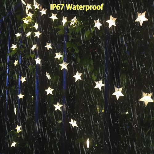 XERGY Solar Star Twinkle String Lights,30 Led 8 Modes Solar Powered Fairy Decorative Light Waterproof Lights for Gardens, Lawn Patio, Indoor,Wedding, (Warm White) - Image 3