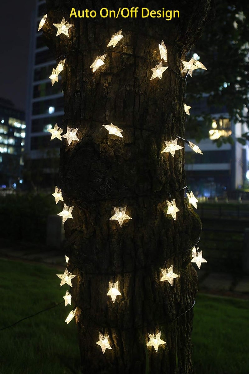 XERGY Solar Star Twinkle String Lights,30 Led 8 Modes Solar Powered Fairy Decorative Light Waterproof Lights for Gardens, Lawn Patio, Indoor,Wedding, (Warm White) - Image 4
