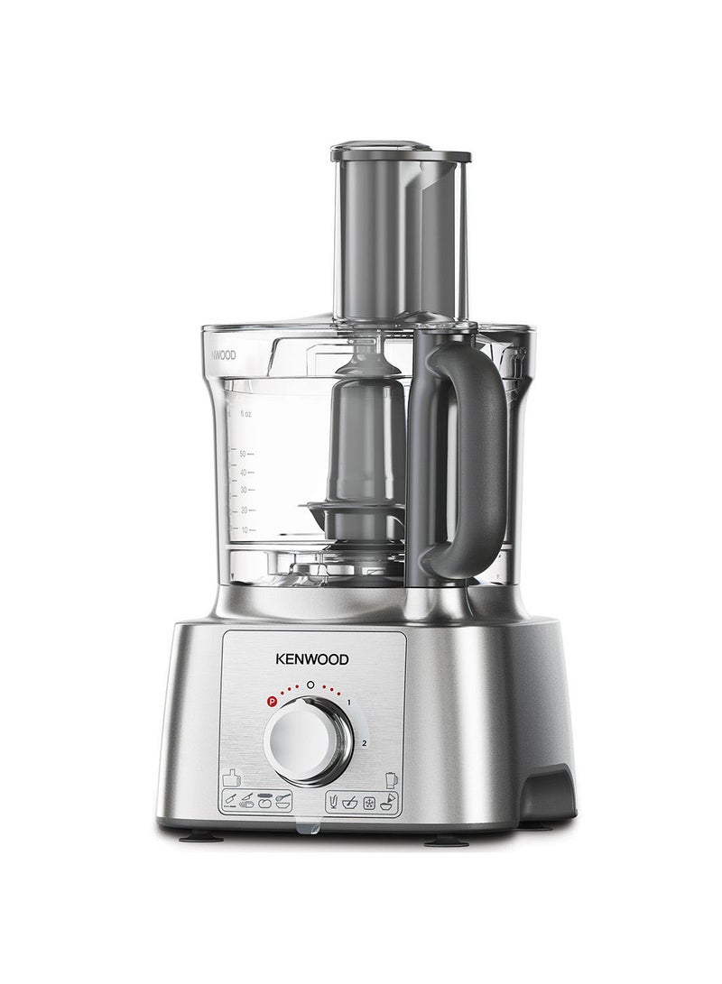 كينوود Food Processor, 3L Bowl, 1.5L Blender, 11 Processing Tools, Multi Mill, Grinder, Juicer extractor, Whisk, Dough Maker, Citrus Juicer, Salad Maker, (Open box) 3 L 1000 W FDP65.880SI silver - Image 2
