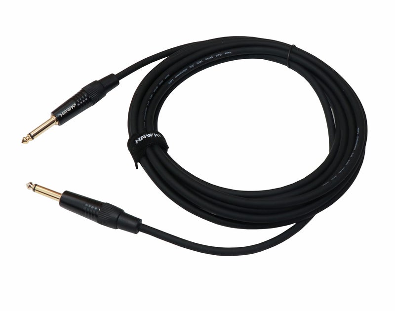 Hawk Proaudio Snungphir Hawk Proaudio Smpg010 Gold Series 6.35Mm Ts Male To 6.35Mm Ts Male With Cable Tie - 3 Meter (Black) - Image 1