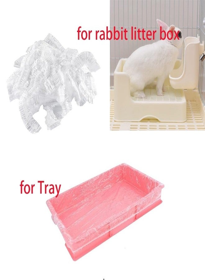 CDFZJC 100 Pcs Disposable Rabbit Litter Box Liners, 24" Stretch Elastic Bunny Litter Box Liner 3s Cleanup, Transparent for Health Monitoring, Fit Small Animal Guinea Pig Chinchilla Hamster Toilet Pan - Image 5