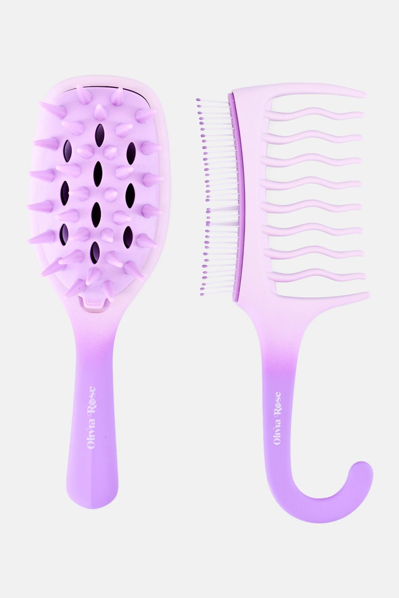 Olivia Rose Textured 2 Pieces Hair Care Set, Lavender - Image 4