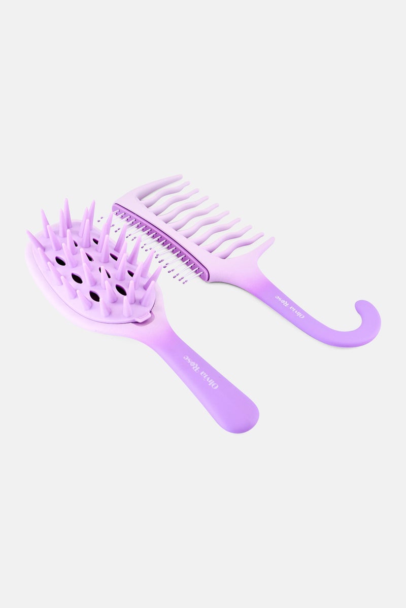 Olivia Rose Textured 2 Pieces Hair Care Set, Lavender - Image 2