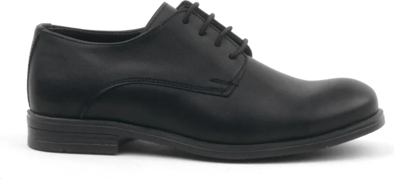 راكربلاس Black Matte Lace-up Oxford Kids School Shoes