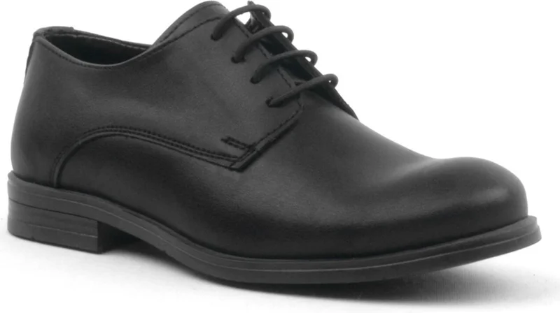 راكربلاس Black Matte Lace-up Oxford Kids School Shoes