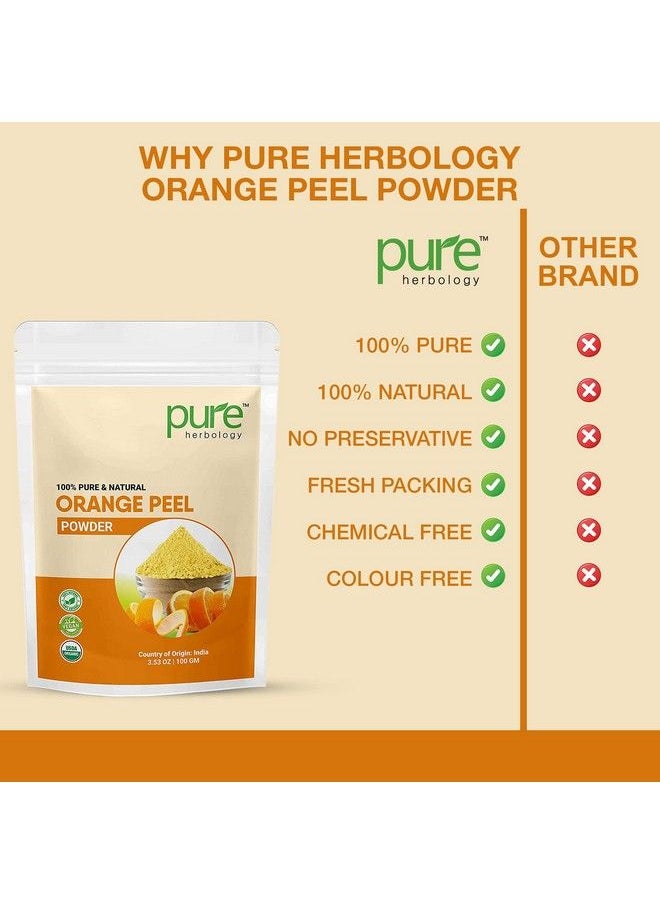 Pure Herbology - Pure And Natural Orange Peel Powder For Skin Whitening Facial Care (100Gm) - Image 1