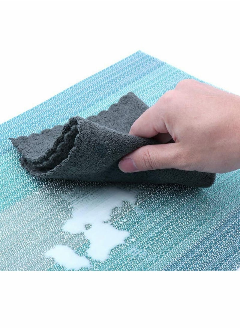 Generic - Set of 6 Handcrafted Pure Linen Placemats in Chambray Teal - Machine Washable, Non-Slip Kitchen Table Mats for Elegant Dining - Image 1