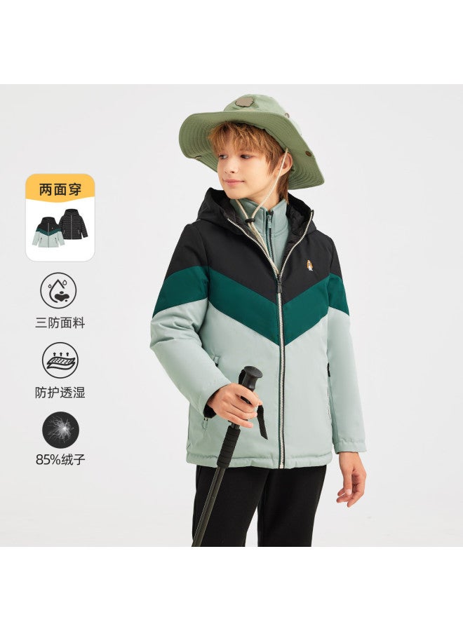 Hush Puppies School Uniform Magic Boys' Three-proof Two-way Down Jacket Winter Parent-child Down Jacket Ski Multi-layer Warmth Chinese New Year Outfit - Image 4