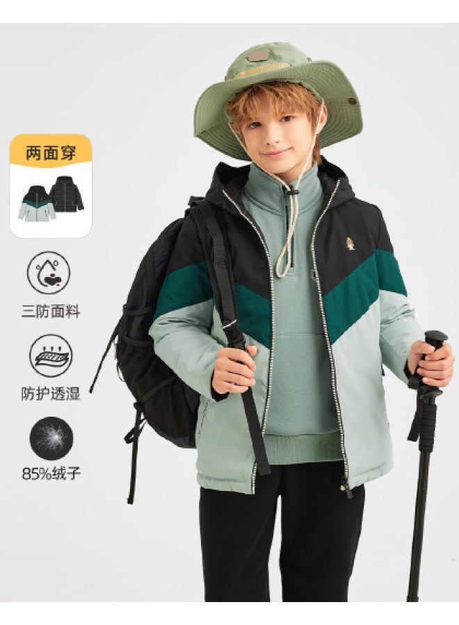 Hush Puppies School Uniform Magic Boys' Three-proof Two-way Down Jacket Winter Parent-child Down Jacket Ski Multi-layer Warmth Chinese New Year Outfit - Image 1