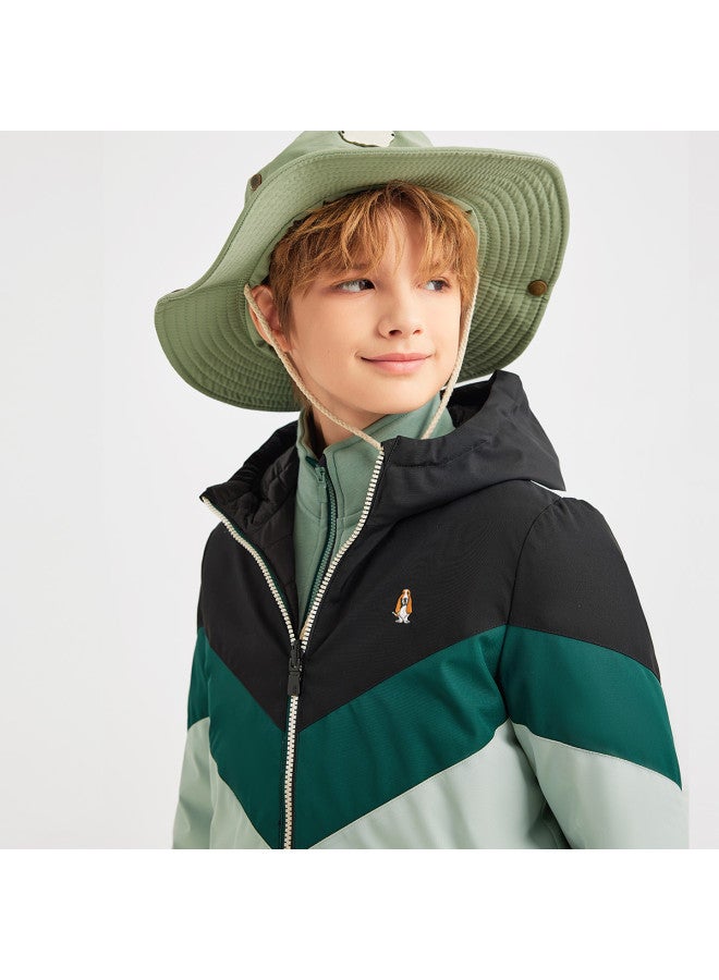 Hush Puppies School Uniform Magic Boys' Three-proof Two-way Down Jacket Winter Parent-child Down Jacket Ski Multi-layer Warmth Chinese New Year Outfit - Image 5