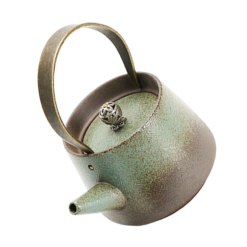 Retro Ceramic Teapot Small Rustic Clay Pot Vintage Pottery Kettle For Home Tea Brewing - Image 2
