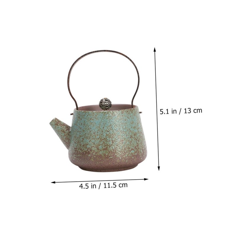 Retro Ceramic Teapot Small Rustic Clay Pot Vintage Pottery Kettle For Home Tea Brewing - Image 3
