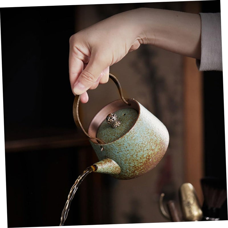 Retro Ceramic Teapot Small Rustic Clay Pot Vintage Pottery Kettle For Home Tea Brewing - Image 5