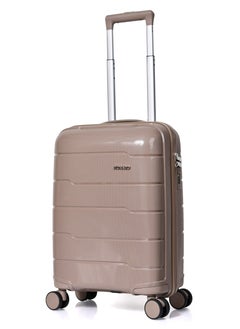 MORANO MORANO | Cabin Trolley Bag | Brown | 20 inches | 4WD wheels | Hard material | PP material | 1Piece | Safety Lock  - Image 1