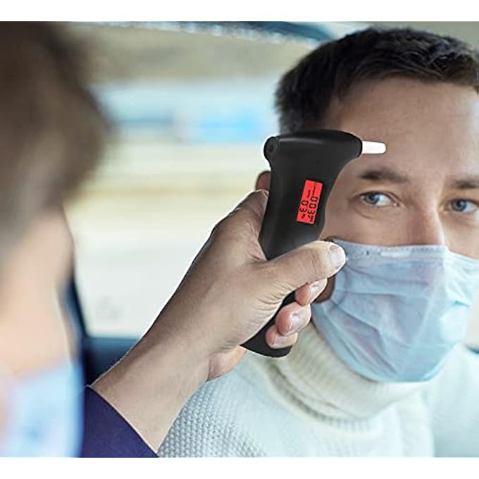 rayihni Breathalyzer, Alcohol Tester, Black Portable Alcohol Breath Tester with LED Display Digital Fast, High Accuracy Alcohol Detector, Breath Alcohol Tester for Personal Professional Use - Image 3