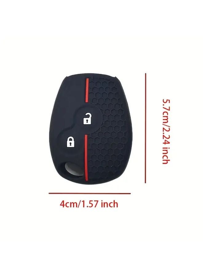 Red Silicone Key Fob Cover for Renault Koleos Mercedes Benz Smart 2 Button Protective Case - Image 2