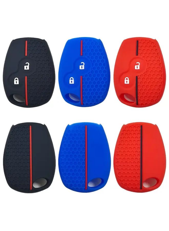 Red Silicone Key Fob Cover for Renault Koleos Mercedes Benz Smart 2 Button Protective Case - Image 1
