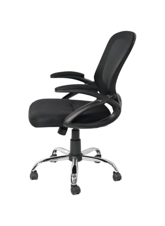 MAF furniture (Maf-9139)-Ergonomic Office Chair Breathable Mesh Computer Task Desk Chair With Flip-Up Armrest Adjustable Height Executive Rolling Swivel Mid Back Chair For Home Working Study - Black  - Image 2
