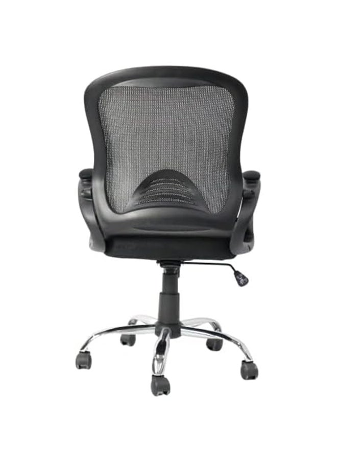 MAF furniture (Maf-9139)-Ergonomic Office Chair Breathable Mesh Computer Task Desk Chair With Flip-Up Armrest Adjustable Height Executive Rolling Swivel Mid Back Chair For Home Working Study - Black  - Image 3