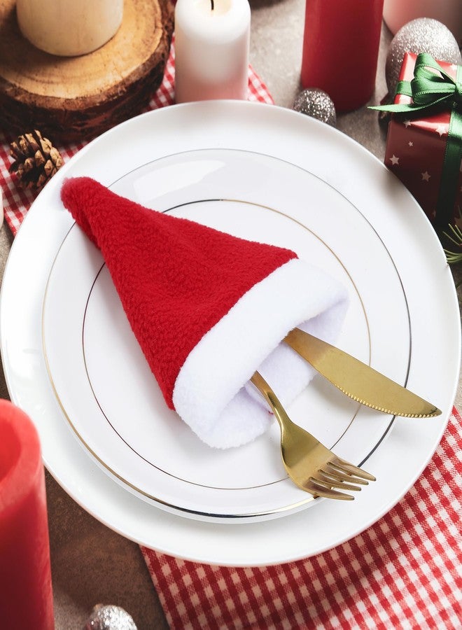 Jmkcoz 6 Pieces Pet Cat Dog Christmas Santa Hat Holiday Party Cute Costumes for Puppy Kitten Christmas Cosplay Dress Up Supplies (Striped) - Image 5