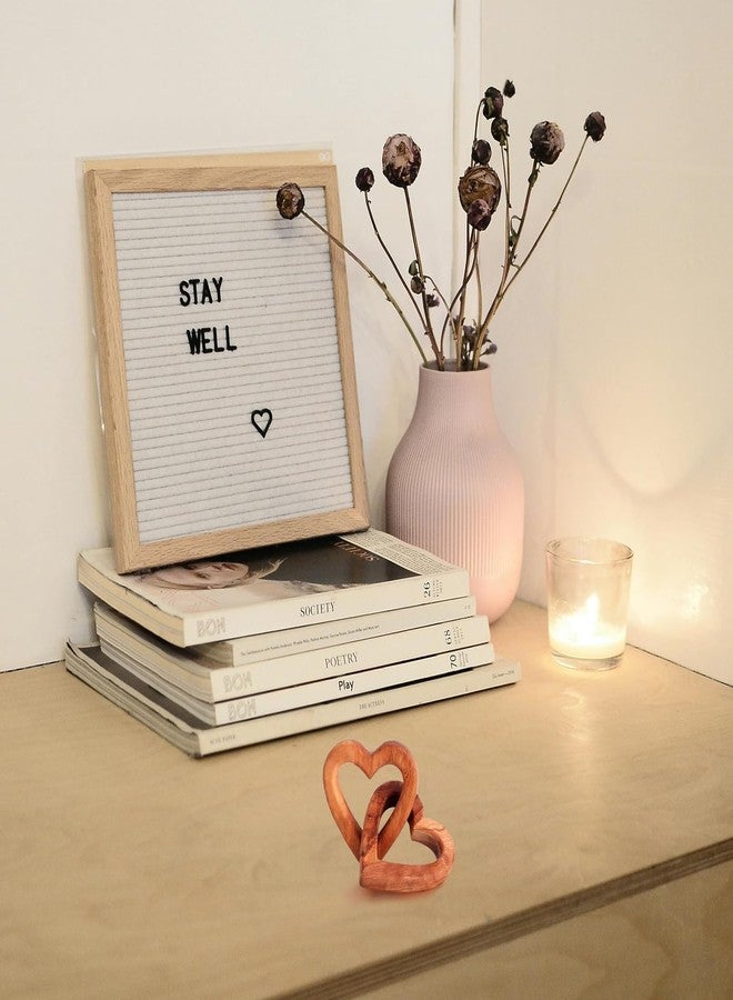 MIXJOY Olive Wooden Interlocking Hearts Decor - Romantic Natural Solid Wood Heart Sculpture Gift for Couples Newlyweds Anniversary Valentine's Day, Connected Heart Love Gift for Home Office Decor - Image 5