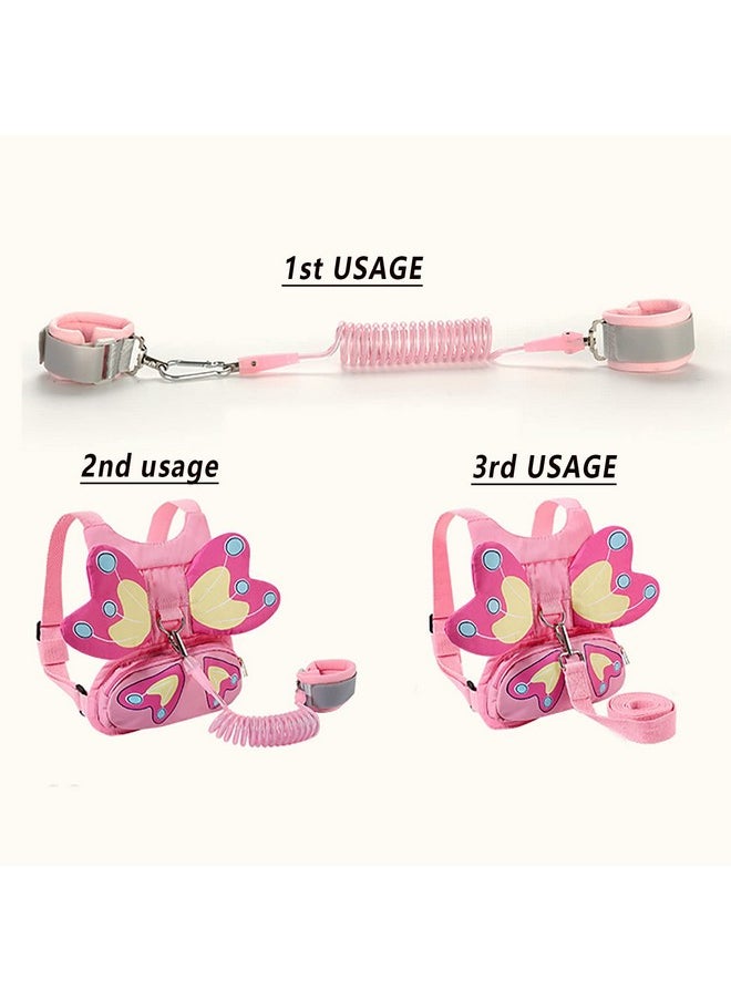 FITARTS Toddlers Leash + Anti Lost Wrist Link Child Kids Safety Harness Kids Walking Wristband Assistant Strap Belt For Girl Pink Christmas Gift (Pink2)  - Image 2