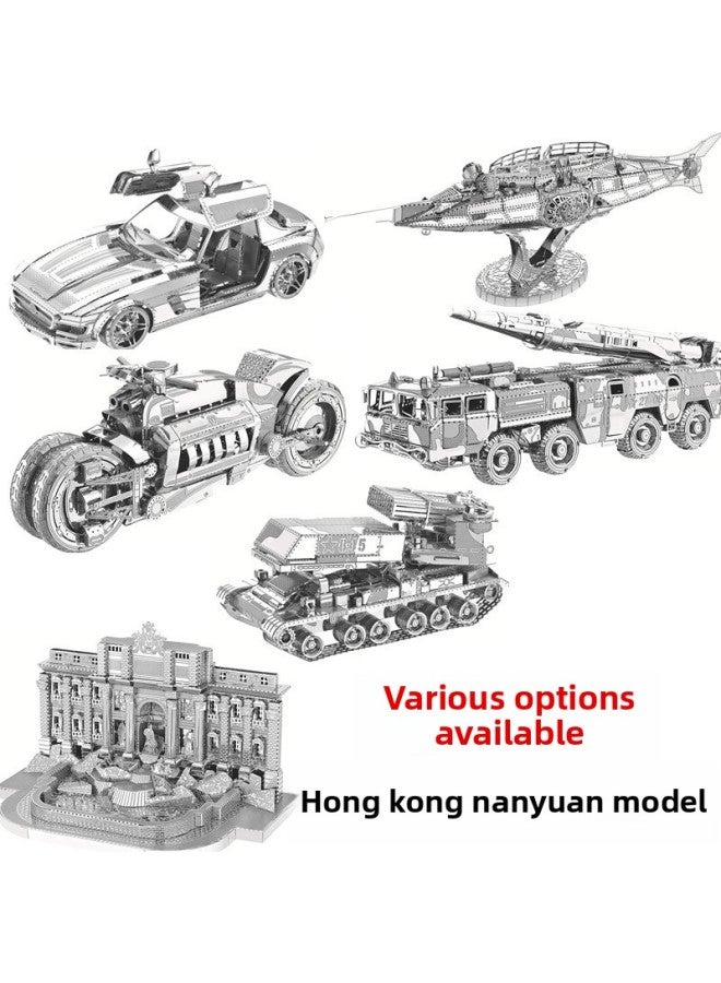 هونغ كونغ نانيوان 3D نموذج معدني مجمع DIY لغز الكنيسة المنتقمون دراجة نارية كهربائية على الطرق الوعرة بناء المركبات - اللون: مركبة مدرعة ذات ست عجلات - Image 3