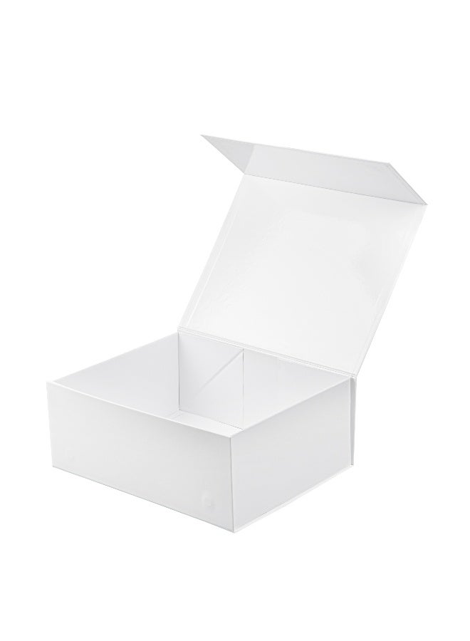 Restaurantware 12 x 10 x 5 Inch Magnetic Gift Boxes, 10 Sturdy Collapsible Gift Boxes - For Groomsman And Bridesmaid Proposals, Built-In Lid, White Paper Luxury Storage Boxes, Grease-Resistant - Image 1