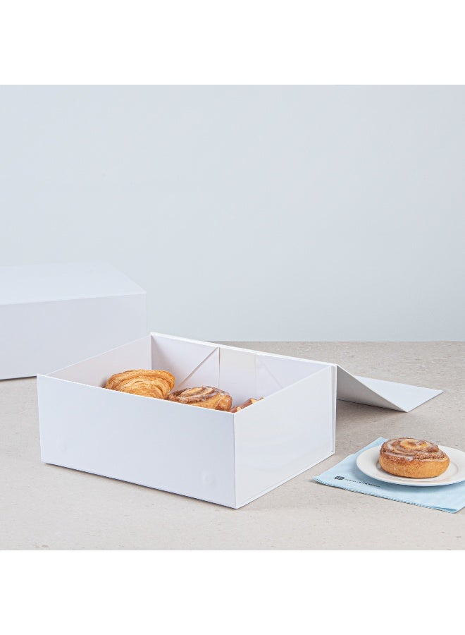 Restaurantware 12 x 10 x 5 Inch Magnetic Gift Boxes, 10 Sturdy Collapsible Gift Boxes - For Groomsman And Bridesmaid Proposals, Built-In Lid, White Paper Luxury Storage Boxes, Grease-Resistant - Image 4