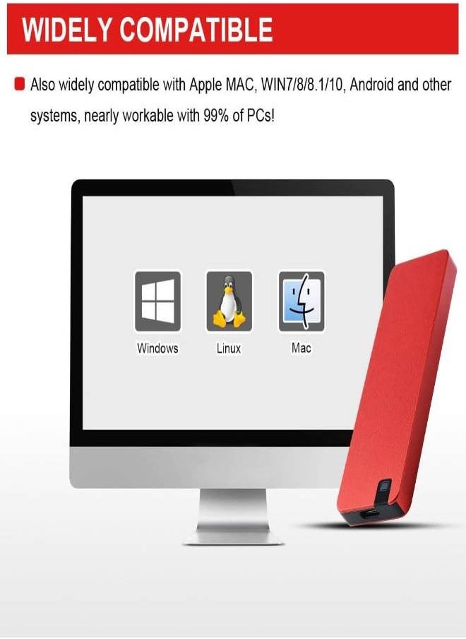 AROAQ - 10TB Portable SSD External Hard Drives Solid State External Drives Computer Backup Drive USB 3.1 to Type C Support Data Storage Transfer for Windows XP PC Laptop and Mac - Image 1