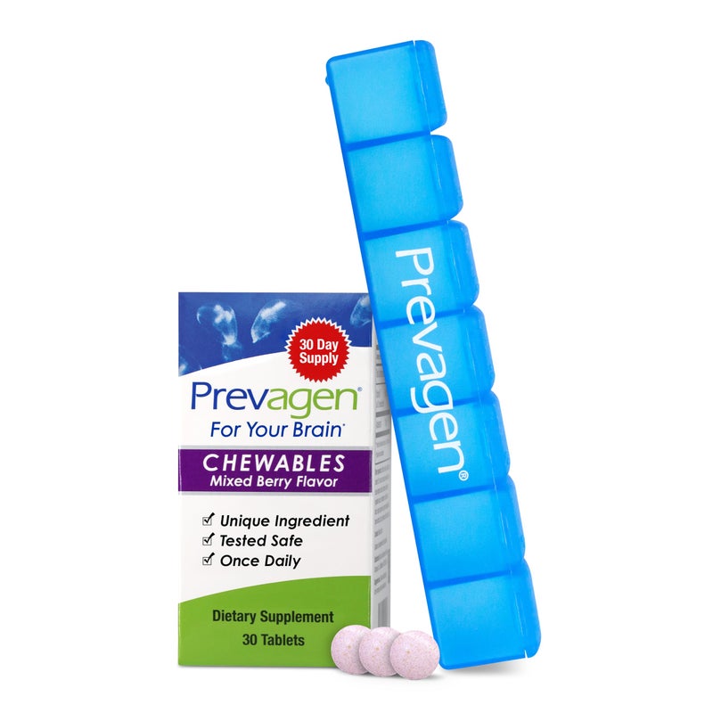 Prevagen Prevagen Regular Strength 10mg 30 Chewables Mixed Berry with Apoaequorin Vitamin D and 7Day Pill Minder