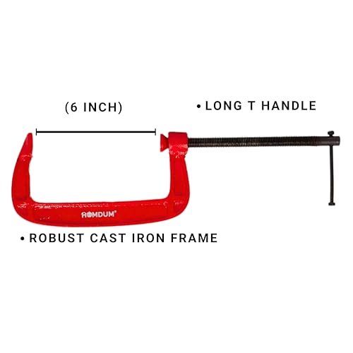 Homdum Heavy Duty G Clamp | C Type Clamping Tool | Set of 4 Pieces (6 inch) - Image 4