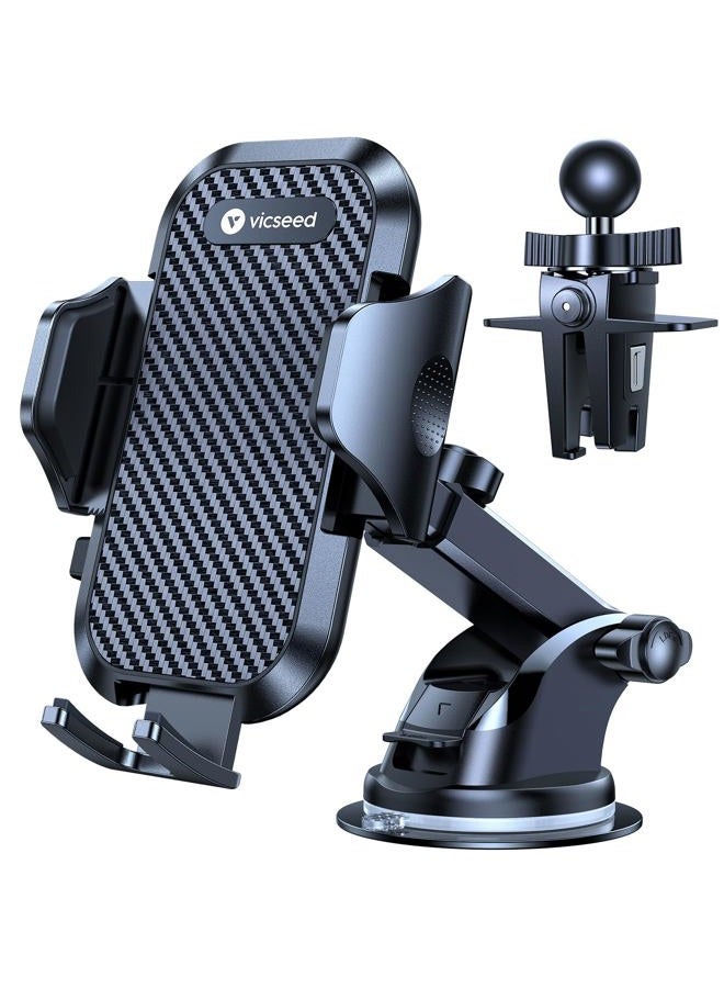 VICSEED Universal Car Phone Mount Car Phone Holder for Car Dashboard Windshield Air Vent Adjustable Long Arm Strong Suction Cell Phone Car Mount Fit for iPhone X XS Max XR 8 Plus Samsung Galaxy S10 S9 - Image 1