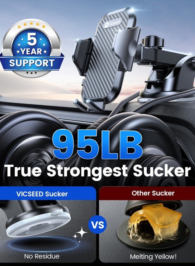 VICSEED Universal Car Phone Mount Car Phone Holder for Car Dashboard Windshield Air Vent Adjustable Long Arm Strong Suction Cell Phone Car Mount Fit for iPhone X XS Max XR 8 Plus Samsung Galaxy S10 S9 - Image 4