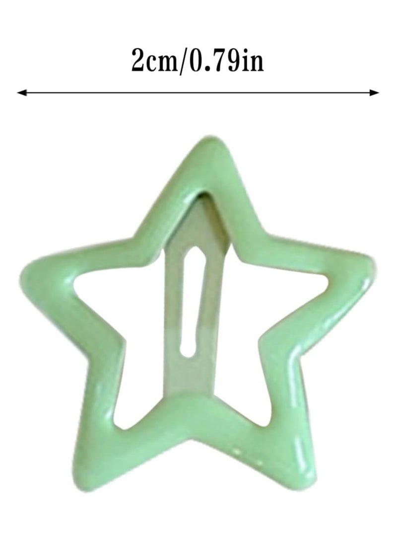 Spaceshoop 6 Pcs Colorful Star Shape Glitter Metal Snap Hair Clips Girls Cute Barrettes Hair Clips Hair Accessories - Image 2