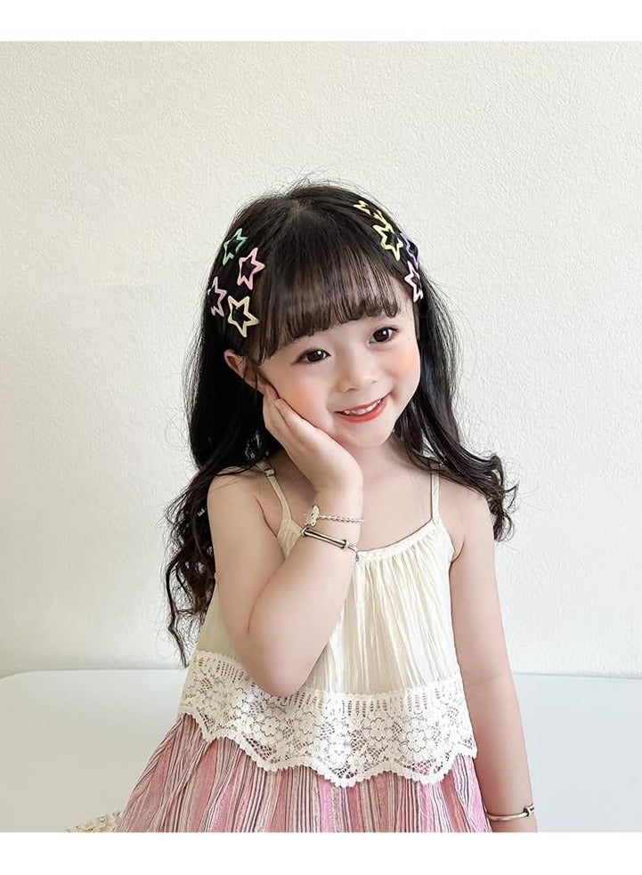 Spaceshoop 6 Pcs Colorful Star Shape Glitter Metal Snap Hair Clips Girls Cute Barrettes Hair Clips Hair Accessories - Image 4
