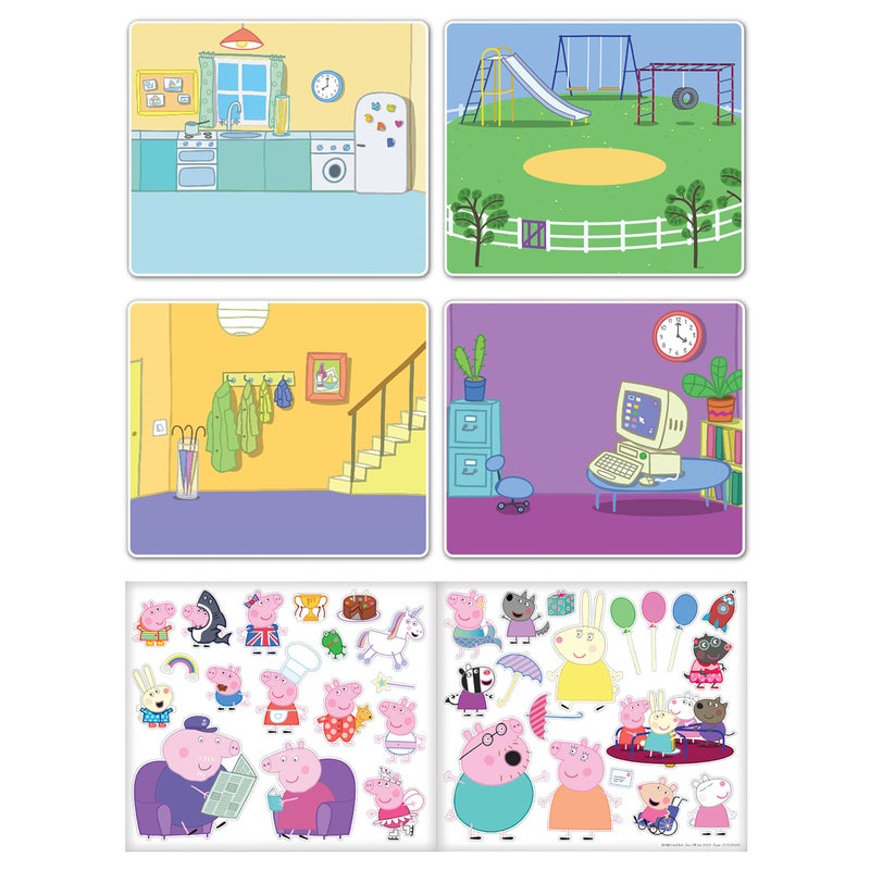 Paper Projects 01.70.29.010 Peppa Pig Activity Set-Includes Six Scenes and Over 50 Reusable Stickers, Blue, 23.5cm x 15.5cm - Image 2