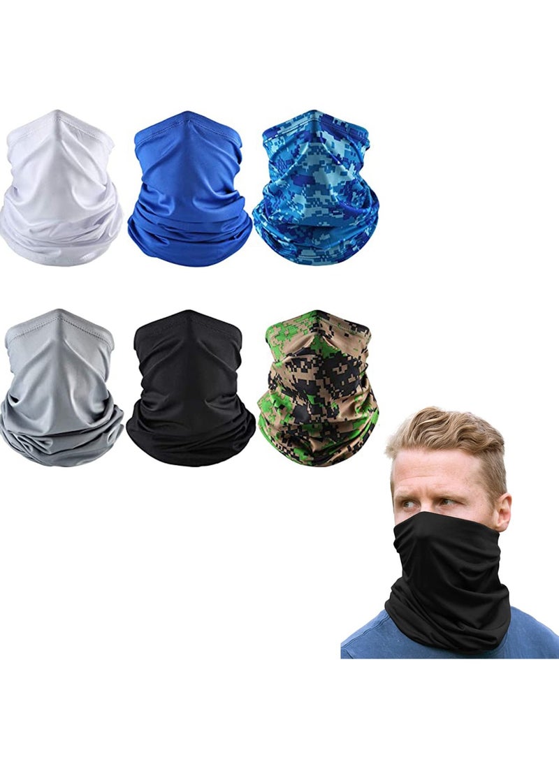 SYOSI Face Cover Scarf 6 PCS Man Women Outdoor Sun UV Protection Face Mask - Image 1