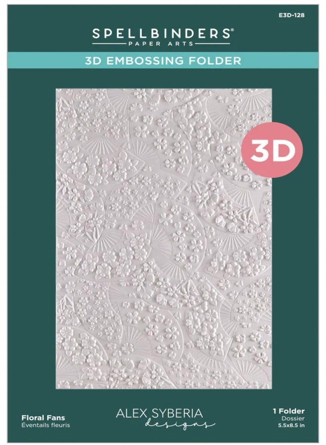 Spellbinders Alex Syberia Designs Floral Fans 3D Embossing Folder, 5.5x8.5 inches from The Springtime in Kyoto Collection - Image 1