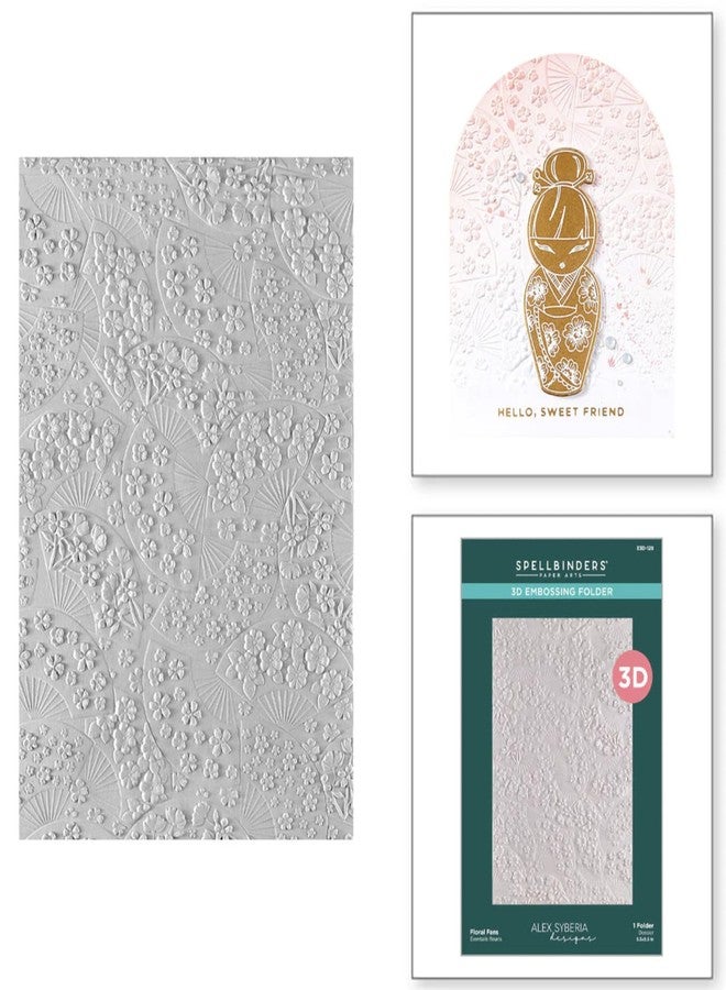 Spellbinders Alex Syberia Designs Floral Fans 3D Embossing Folder, 5.5x8.5 inches from The Springtime in Kyoto Collection - Image 5